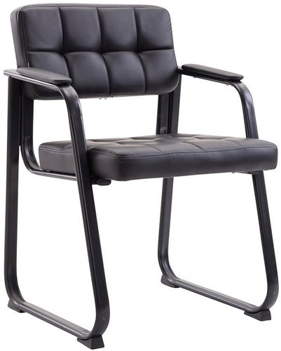 Conference chair with armrests Landet leather black - Conference Chair  - Main image
