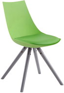 Dining chair Alba leather, gray legs green - Bar Stool