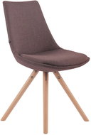 Dining chair Alba textile, natural legs brown - Bar Stool