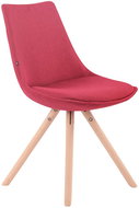 Dining chair Alba textile, natural legs red - Bar Stool
