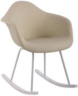 Gladje Leather Rocking Chair, Cream - Armchair