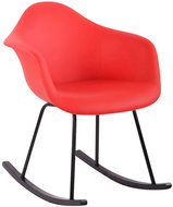 Gladje Leather Rocking Chair, Red - Armchair