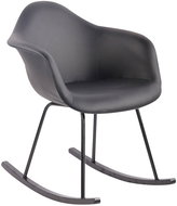 Gladje Leather Rocking Chair, Black - Armchair