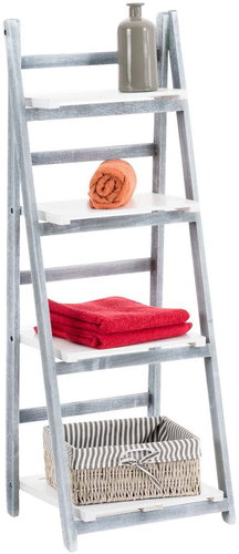 Fredrik Ladder Shelf, 113cm, White/Grey - Shelving Unit - Main image