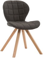 Dining upholstered chair Tryk textile, natural legs dark gray - Dining Chair