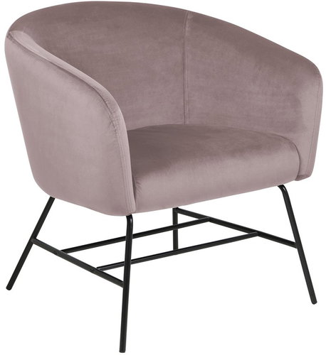 Rosina Armchair with Metal Base, Pink - Armchair - Main image