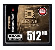 LEXAR Compact Flash 512MB 40x Write Acceleration - Memory Card