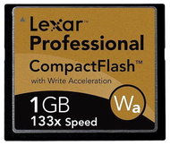 LEXAR Compact Flash 1GB 133x Professional Write Acceleration - Memory Card