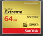 Memory Card Sandisk Extreme Compact Flash 64GB - Paměťová karta