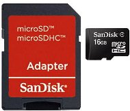 SanDisk Micro SDHC 16GB Mobile Photo Class 4 + SD Adapter - Memory Card