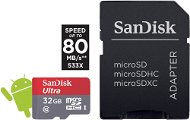 SanDisk Micro SDHC 32GB Ultra Android Class 10 UHS-I + SD adapter - Memóriakártya