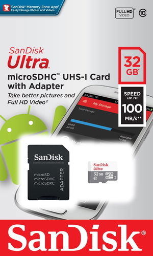 SanDisk MicroSDHC 32GB Ultra Lite + SD adaptér - Paměťová karta - Hlavní obrázek