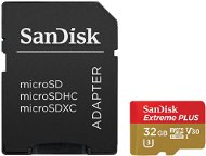 SanDisk Micro SDHC 32GB Extreme Plus Class 10 UHS-I (V30) + SD adapter - Memóriakártya