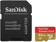 SanDisk Micro SDXC 64 gigabyte Extreme Plus Class 10 UHS-I + SD adapter - Memóriakártya
