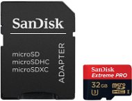 SanDisk MicroSDHC 32 GB extrém PRO UHS I (U3) + SD adapter - Memóriakártya