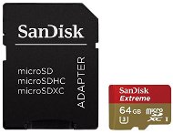 SanDisk MicroSDXC 64 GB Extreme UHS-I (U3) + SD adapter - Memóriakártya