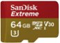 SanDisk MicroSDXC 64GB Extreme UHS-I (V30) + SD adapter - Memóriakártya