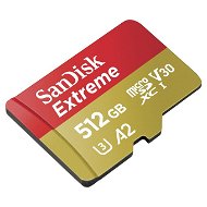 SanDisk MicroSDXC 512GB Extreme A2 UHS-I (V30) U3 + SD adapter - Memóriakártya