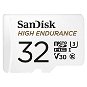 Pamäťová karta SanDisk microSDHC 32GB High Endurance Video U3 V30 + SD adaptér - Paměťová karta