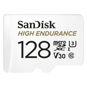 Paměťová karta SanDisk MicroSDXC 128GB High Endurance Video U3 V30 + SD adaptér - Paměťová karta