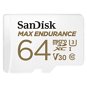 Memóriakártya SanDisk microSDXC 64GB Max Endurance + SD adapter - Paměťová karta
