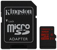 Kingston MicroSDHC 32 GB UHS-I U3 + SD adapter - Memóriakártya