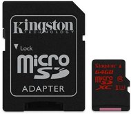 Kingston MicroSDHC 64GB UHS-I U3 + SD Adapter - Memory Card