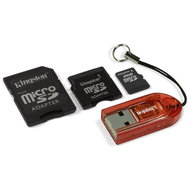 Micro SD Kingston 2GB včetně SD a Mini SD adaptéru a čtečky microSD - Memory Card