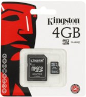 Kingston Micro SDHC 4GB Class 4 + SD adaptér - Pamäťová karta