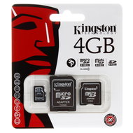 Kingston MicroSDHC 4GB Class 4 + SD/Mini SD adaptér - Memory Card