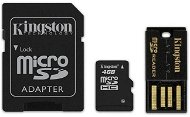 Kingston Micro SDHC 4GB Class 4 + SD adapter és USB olvasó - Memóriakártya