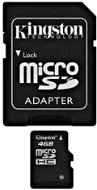 Kingston Micro SDHC 4GB Class 10 + SD adaptér - Pamäťová karta
