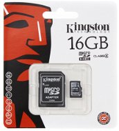 Kingston MicroSDHC 16GB Class 4 + SD adapter - Memóriakártya