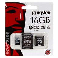 Kingston MicroSDHC 16GB Class 4 + SD/Mini SD adaptér - Paměťová karta
