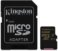 Kingston Micro SDXC 64GB Class 10 UHS-I+ SD adapter - Memóriakártya