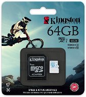 Kingston Micro SDXC 64 GB Class 10 UHS-I U3 Action Camera+ SD adapter - Memóriakártya