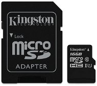 Kingston MicroSDHC 16GB UHS-I U1 + SD adapter - Memóriakártya