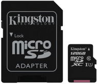 Kingston Canvas Select MicroSDXC 128GB UHS-I U1 + SD adaptér - Paměťová karta