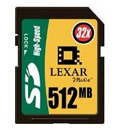 LEXAR Secure Digital 512MB HiSpeed 32x - Paměťová karta