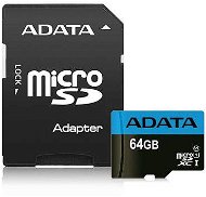 ADATA Premier Micro SDXC 64GB UHS-I Class 10 + SD adapter - Memóriakártya