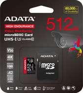 ADATA MicroSDXC 512GB High Endurance + SD adaptér - Paměťová karta
