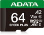 ADATA MicroSDXC 64GB Speed Plus + SD adaptér - Paměťová karta