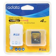 A-DATA Secure Digital 4GB Turbo SDHC + USB Reader - Memory Card
