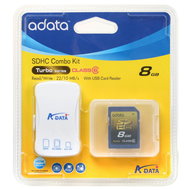 A-DATA Secure Digital 8GB Turbo SDHC + USB Reader - Memory Card