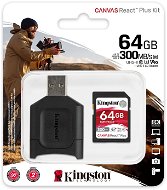 Kingston Canvas React Plus SDXC 64 GB + SD adapter és kártyaolvasó - Memóriakártya