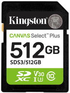 Kingston SDXC 512GB Canvas Select Plus Gen 3 - Paměťová karta