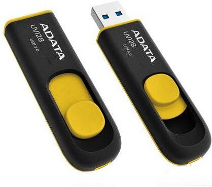 ADATA UV128 32GB black/yellow - Flash Drive - Main image