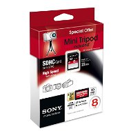 SONY Secure Digital 8GB SDHC Class 4 + stativ - Memory Card
