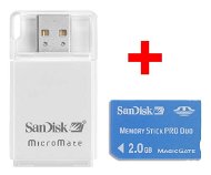SanDisk Memory Stick PRO DUO 2GB + MicroMate čtečka karet MS PRO Duo USB2.0 - Memory Card