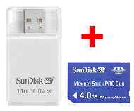 SanDisk Memory Stick PRO DUO 4GB + MicroMate čtečka karet MS PRO Duo USB2.0 - Memory Card